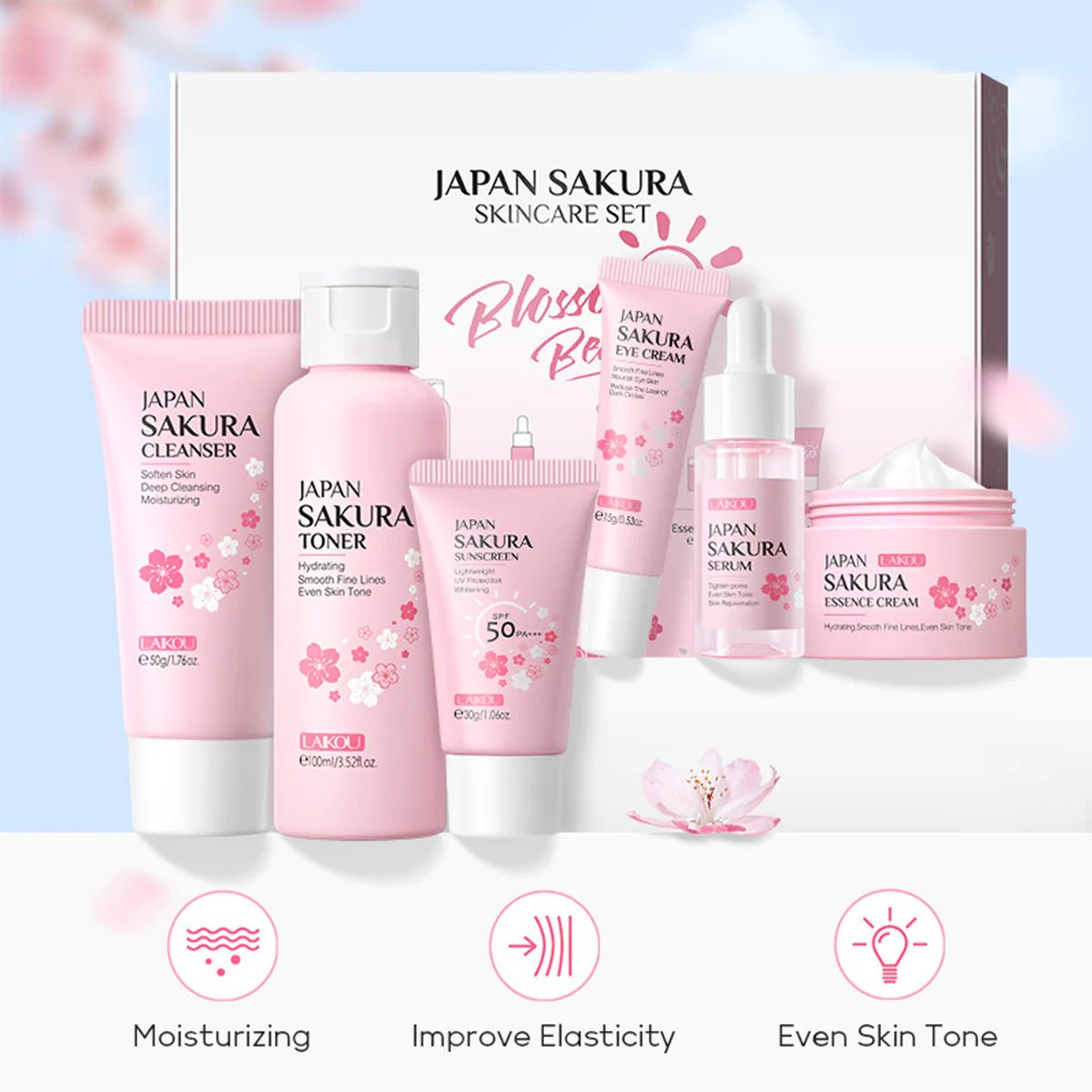 Japan Sakura Skincare Gift Set - Organic Beauty Solution - 