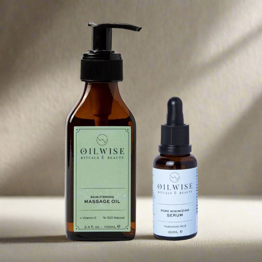 Oilwise Skin Firming Massage Oil & Pore Minimizing Serum Set - Organic Beauty Solution